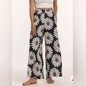 Farm Rio Anthropologie Daisy Wide Leg Linen Blend Pants size XL